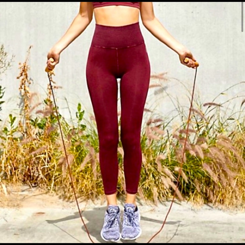 Free People Good Karma Hi-Rise Leggings in redwood